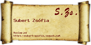 Subert Zsófia névjegykártya